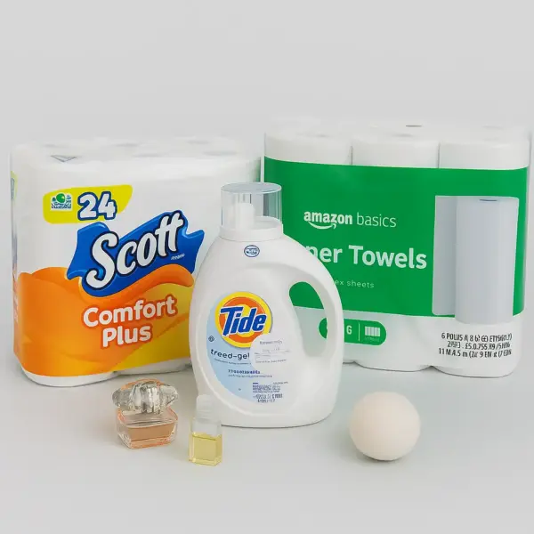 Complete Home Care Kit – Towels, Toilet Paper, Detergent,
