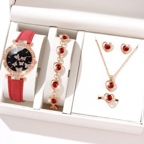Butterfly Watch & Heart Jewelry