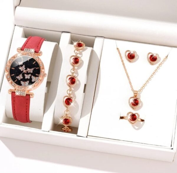 Butterfly Watch & Heart Jewelry