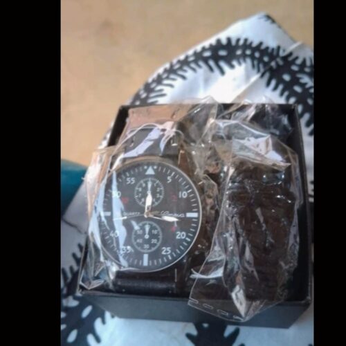 Classic Black Chronograph Watch