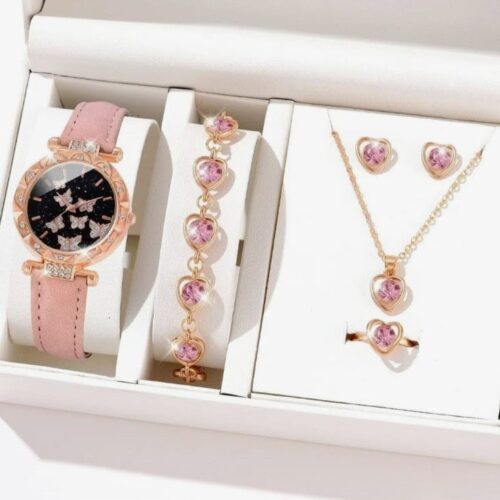 Pink Heart Jewelry Gift Set